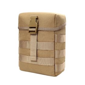 Molle System Hunting Camping Bag Binoculars Storage Water Bottle Bag Outdoor Survival Bag Waterproof (Color: Khaki)